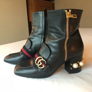 AUTHENTIC GUCCI LEATHER ANKLE BOOTS